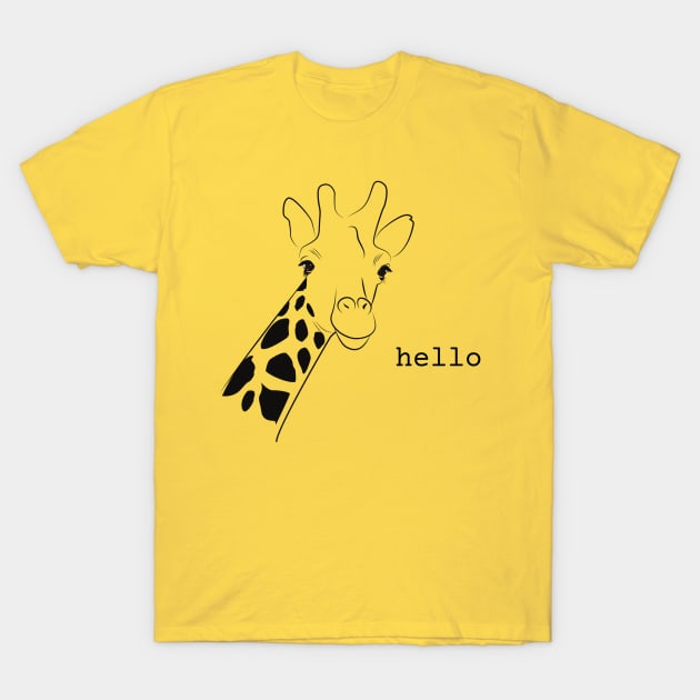 Giraffe Says Hello T-Shirt by IslandofdeDolls